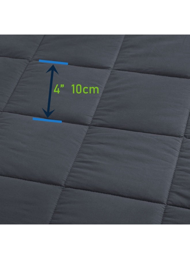 فابينني بطانية ثقيلة ٥٫٥ كجم / ١٢٢ × ١٨٣ سم، مقاس فردي، بطانية ثقيلة ٤٨ × ٧٢ بوصة / ١٢ رطلاً، لتخفيف القلق، علاج التوحد، الأرق، تخفيف التوتر، بطانية ضغط عميق، لون رمادي داكن - Image 4